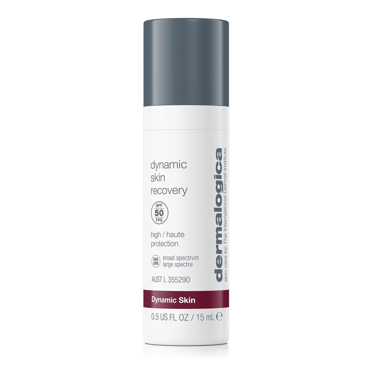 Light Gray Dermalogica Dynamic Skin Recovery SPF50, Anti-Aging Face Sunscreen Moisturizer, Medium-Weight Non-Greasy Broad Spectrum, 0.5 Fl Oz