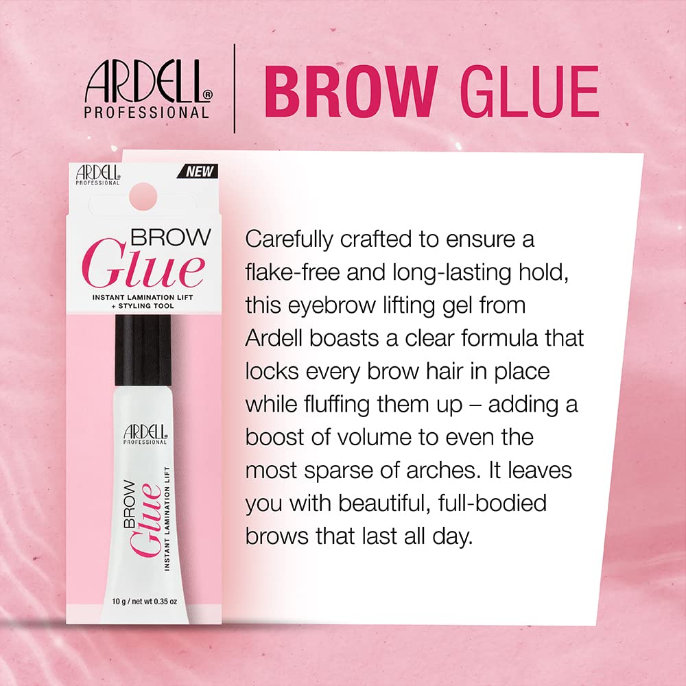 White Smoke Ardell Brow Glue Clear – Strong Hold Eyebrow Gel for Lamination Lift, Long Lasting Brow Gel Styling Tool for Shaping & Setting Brows, Eye Makeup, 0.35 oz