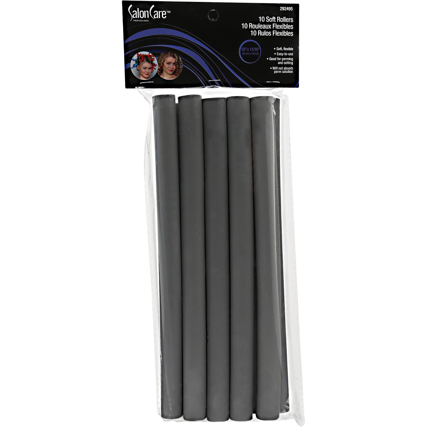 White Smoke Salon Care Soft Rollers 10 Pack 11/16 INCH