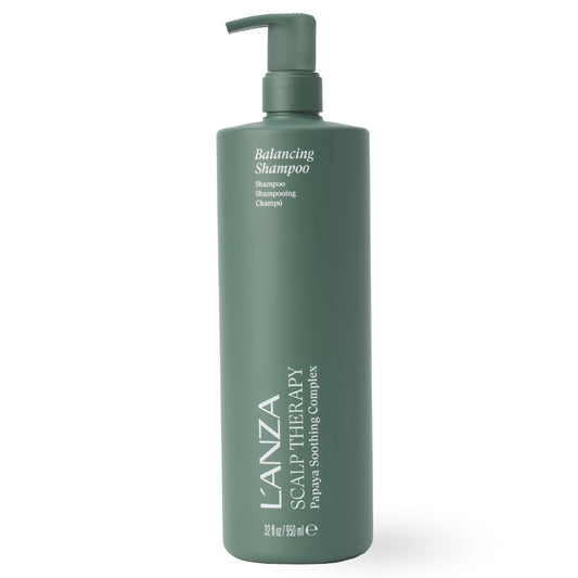 White Smoke L'ANZA Scalp Therapy Balancing Shampoo For Damaged Hair & Sensitive Scalps, Soothes Dryness, Moisturizing, Removes Buildup, Gentle Daily Cleanse, Leaves Hair Soft, Color Safe Sulfate Free (32 Fl Oz)