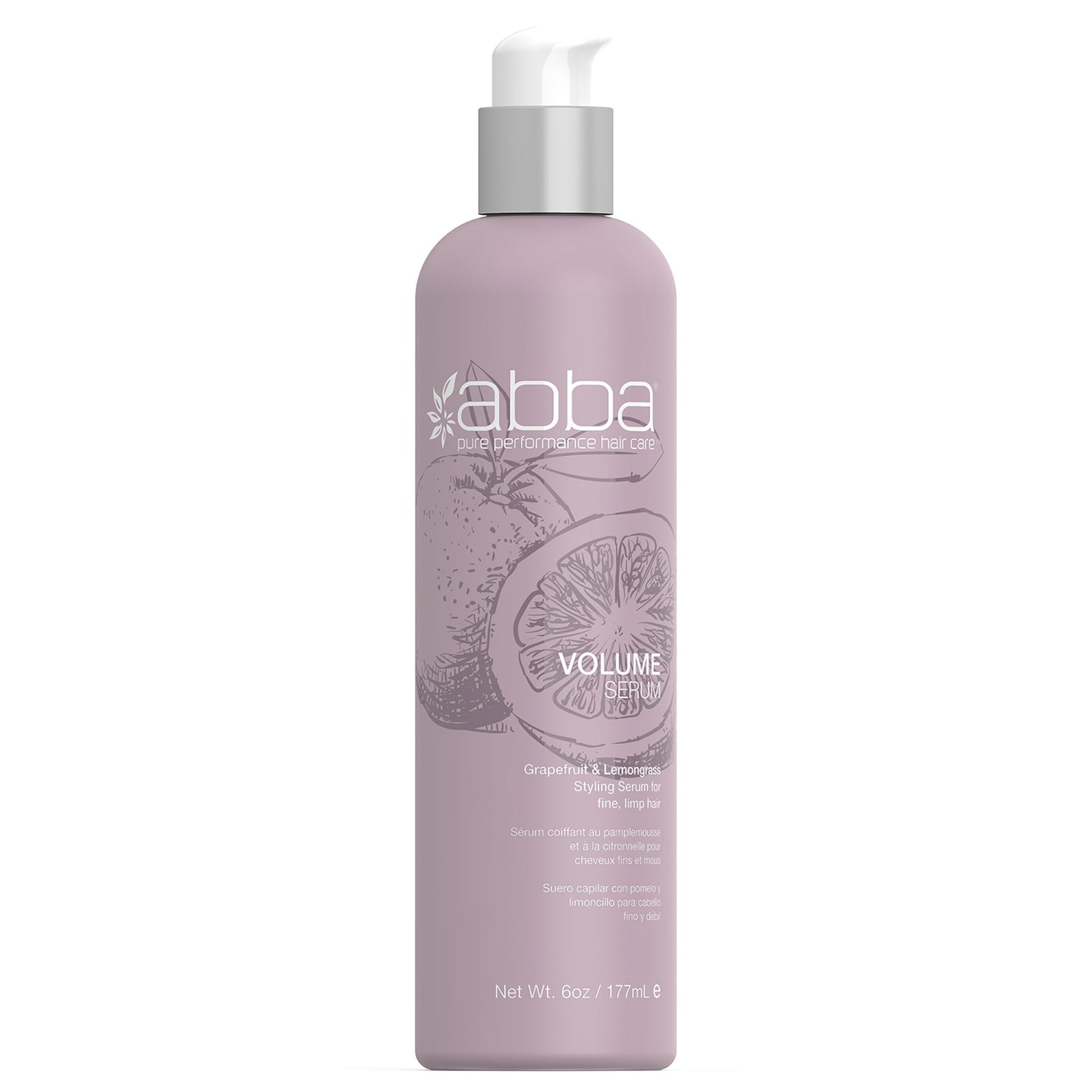 Dark Gray ABBA - Pure Volume Serum - Grapefruit & Lemongrass, 6 fl oz