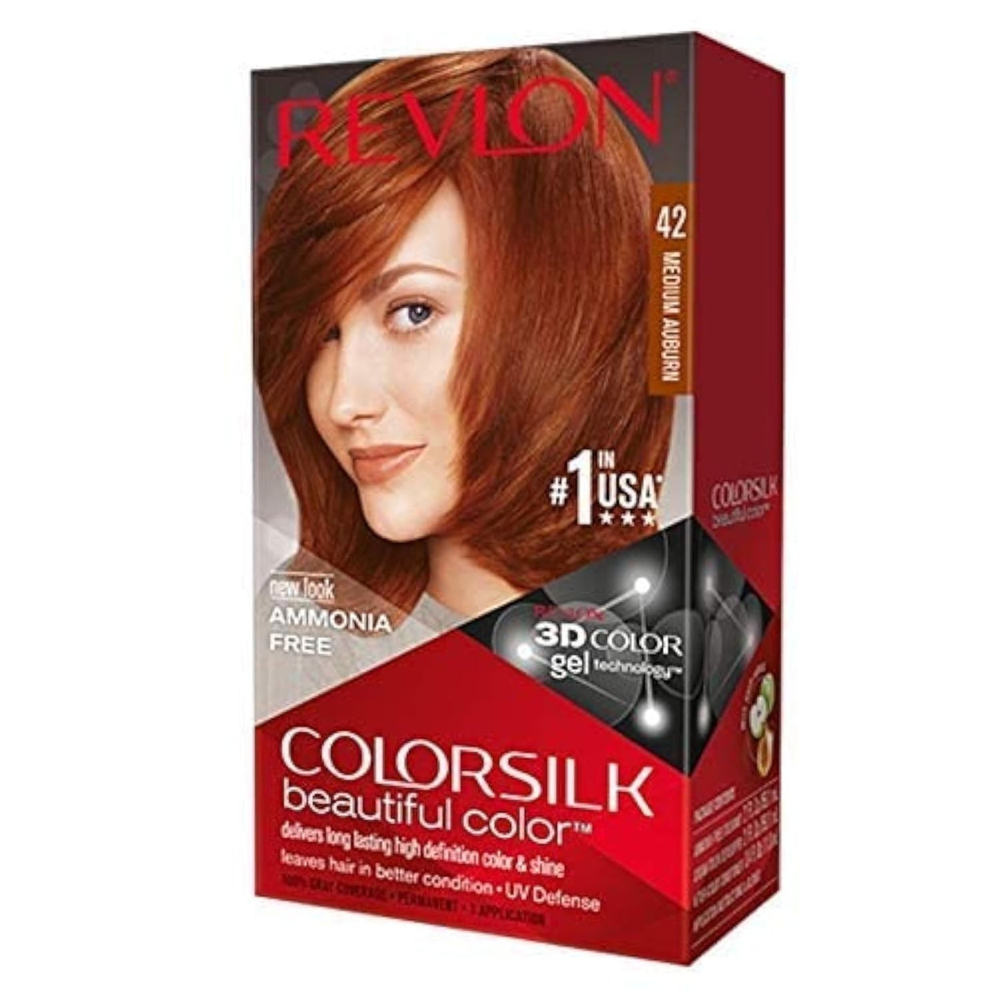 White Smoke Revlon ColorSilk Hair Color, 42 Medium Auburn 1 ea (Pack of 6)