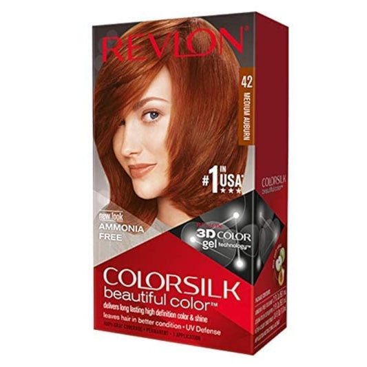 White Smoke Revlon ColorSilk Hair Color, 42 Medium Auburn 1 ea (Pack of 6)