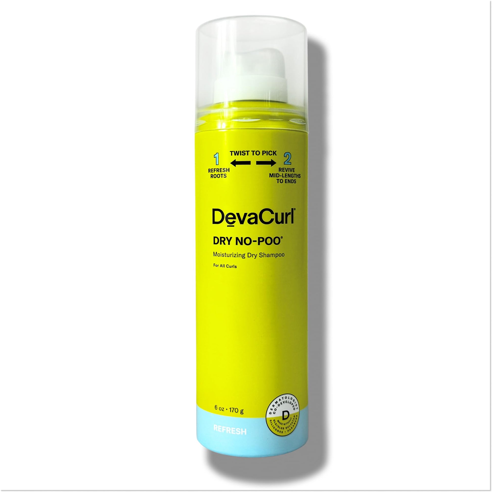 White Smoke DevaCurl Dry No-Poo Moisturizing Dry Shampoo | Non-Drying Formula | Invisible Finish | For All Curly Hair Types