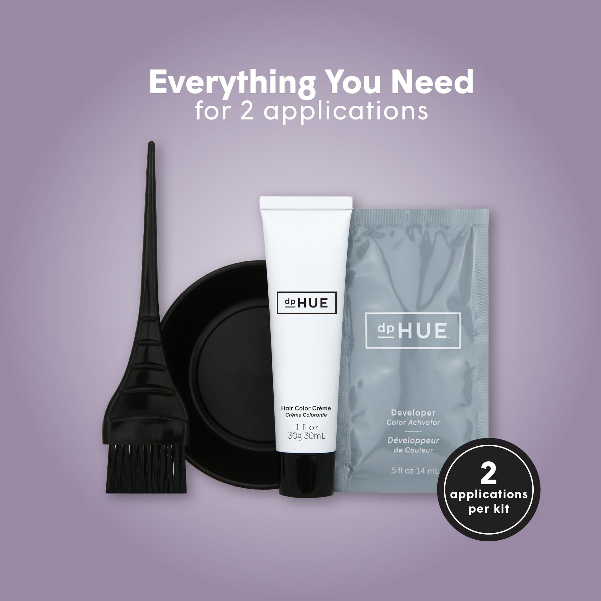 Dark Gray dpHUE Root Touch-Up Kit, Medium Brown - Permanent Hair Color for Gray Coverage - Includes Two Applications - Paraben, SLS & SLES Sulfate Free - Leaping Bunny Certified