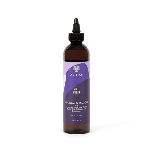 White Smoke As I Am Rice Water Shampoo 8 oz - with Forbidden Black Rice, Saw Palmetto, Biotin - Gentle Cleanser - Moisturizing - Vegan & Cruelty Free - Sulfate Free - Paraben Free - For All Hair Types