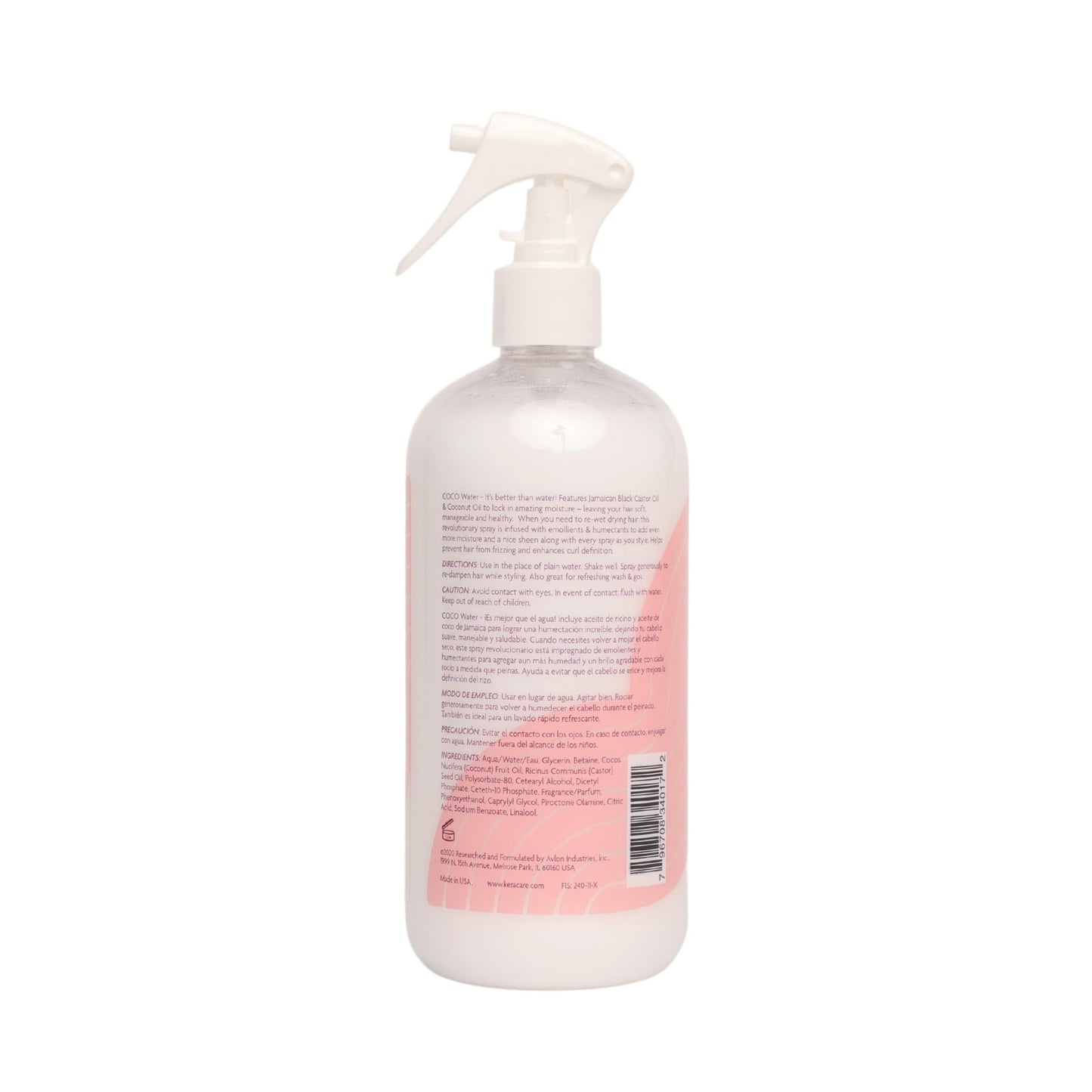 White Smoke KeraCare Coconut Water - 16 oz - Light Hair Refresher Spray - Moisturizing and Hydrating - with Jamaican Black Castor Oil and Coconut Oil