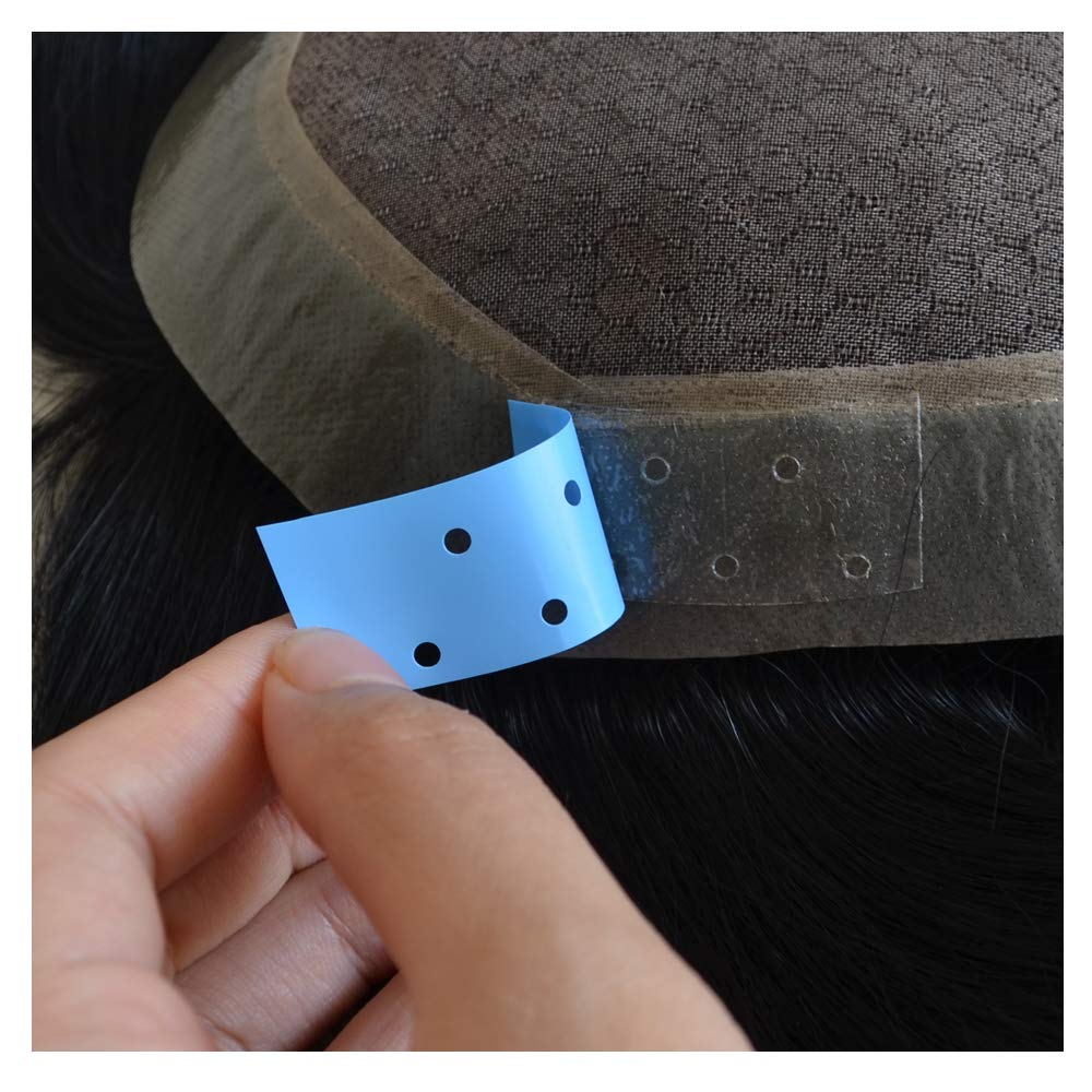 Black AIRAO Hair System Tape Bonding Toupee Hairpiece Hair Extensions Tape Adhesive Glue Strips Wig Tape Double Sided Shape C Contour 36 Pieces Per Bag