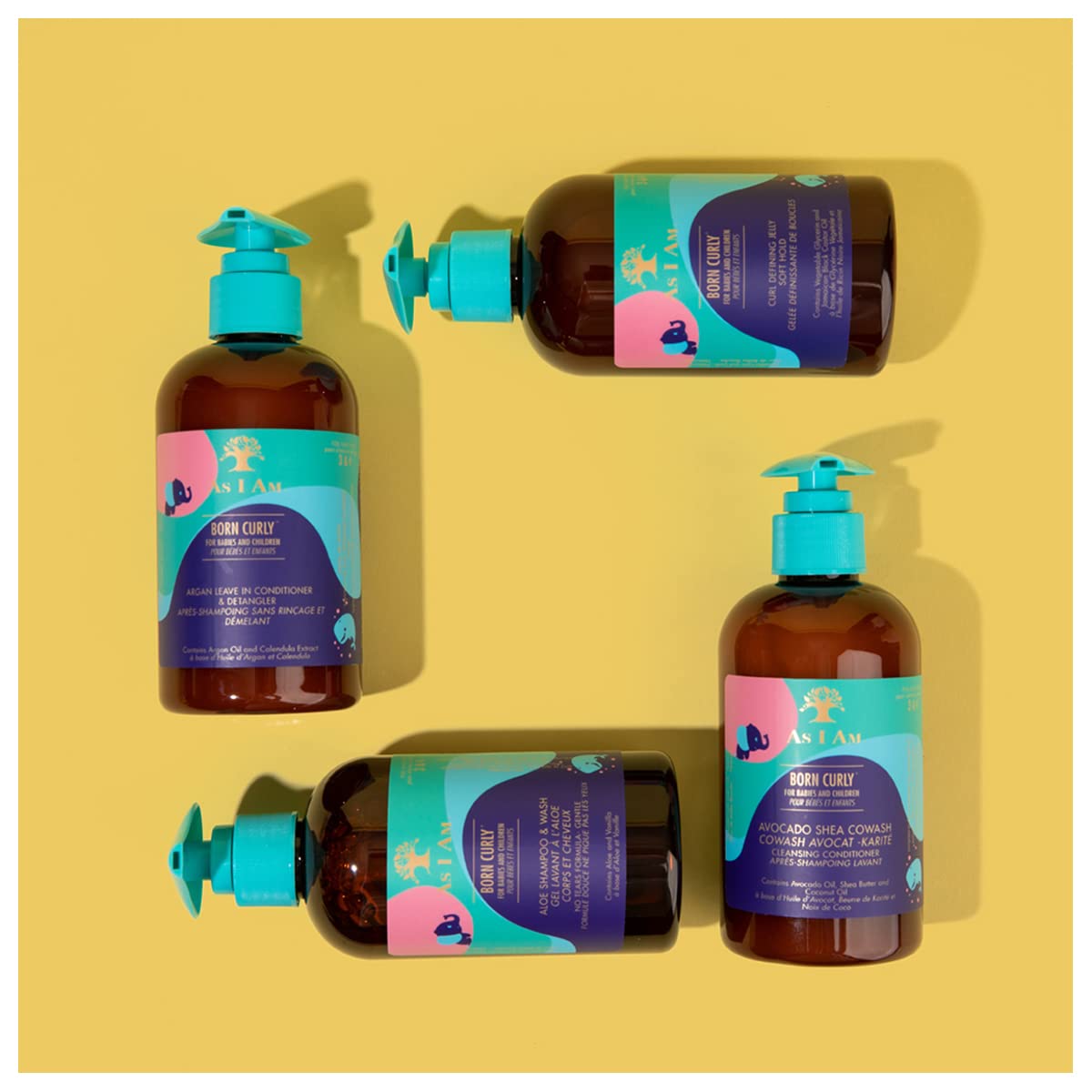 Light Goldenrod As I Am Born Curly Aloe Shampoo & Wash - 8 ounce - Tear Free - Cruelty-Free & Vegan