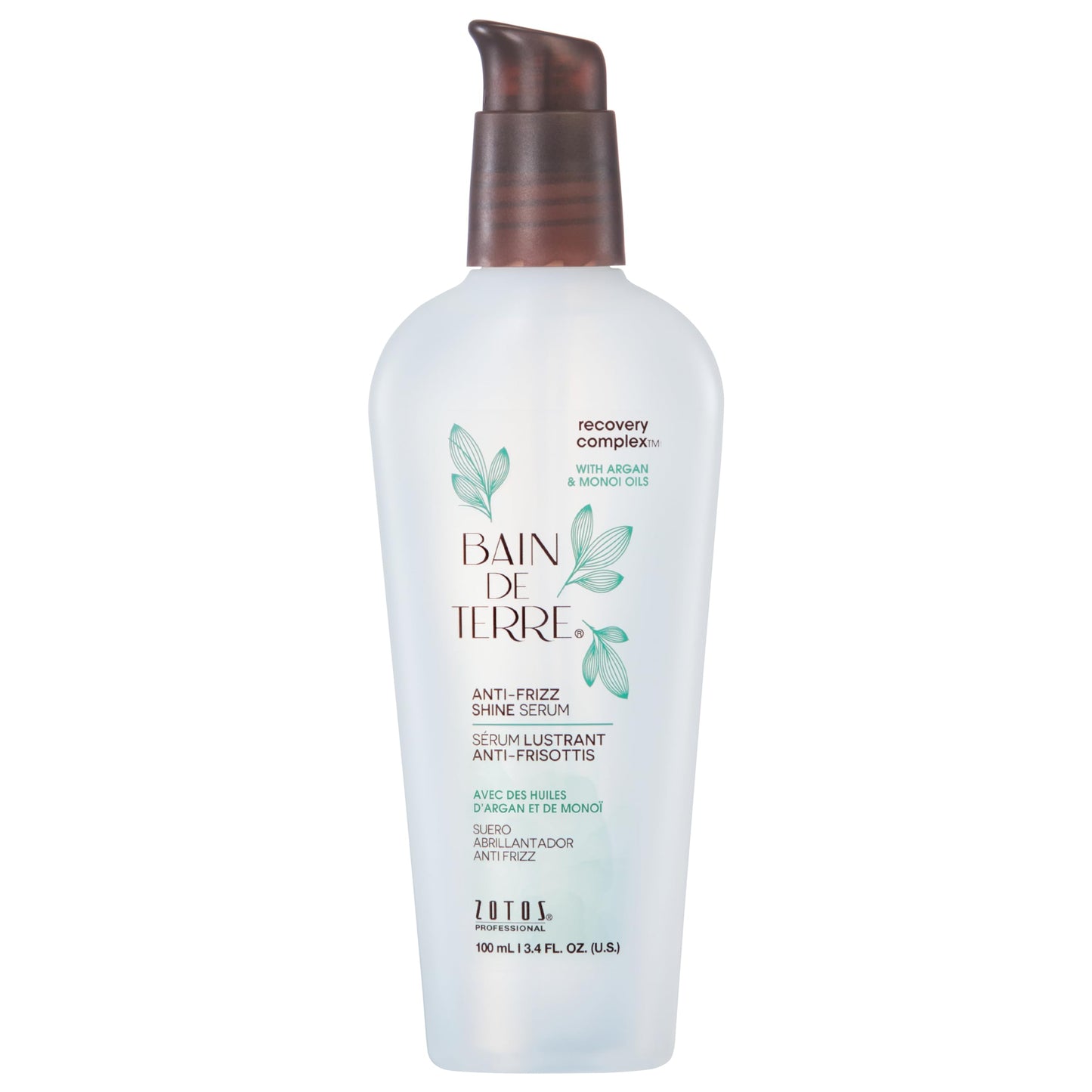 White Smoke Bain de Terre Recovery Complex Anti-Frizz Shine Serum, Silky Shine & Frizz Control with Argan & Monoi Oils, Paraben-Free, Alcohol-Free, Color-Safe, Vegan, 3.4 Fl Oz