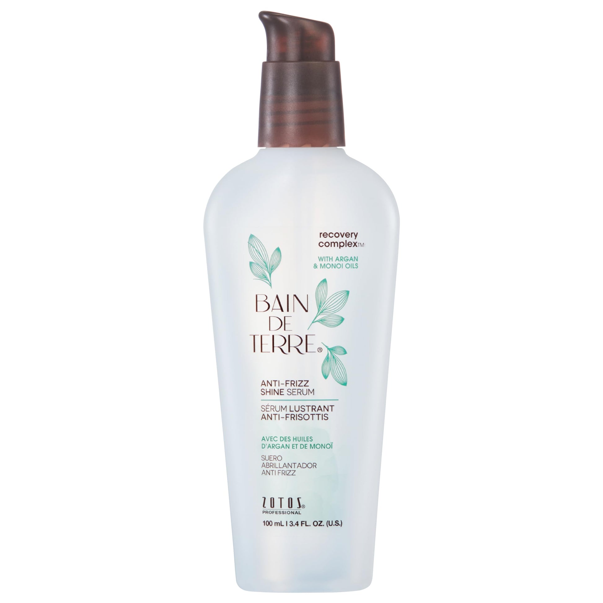 White Smoke Bain de Terre Recovery Complex Anti-Frizz Shine Serum, Silky Shine & Frizz Control with Argan & Monoi Oils, Paraben-Free, Alcohol-Free, Color-Safe, Vegan, 3.4 Fl Oz