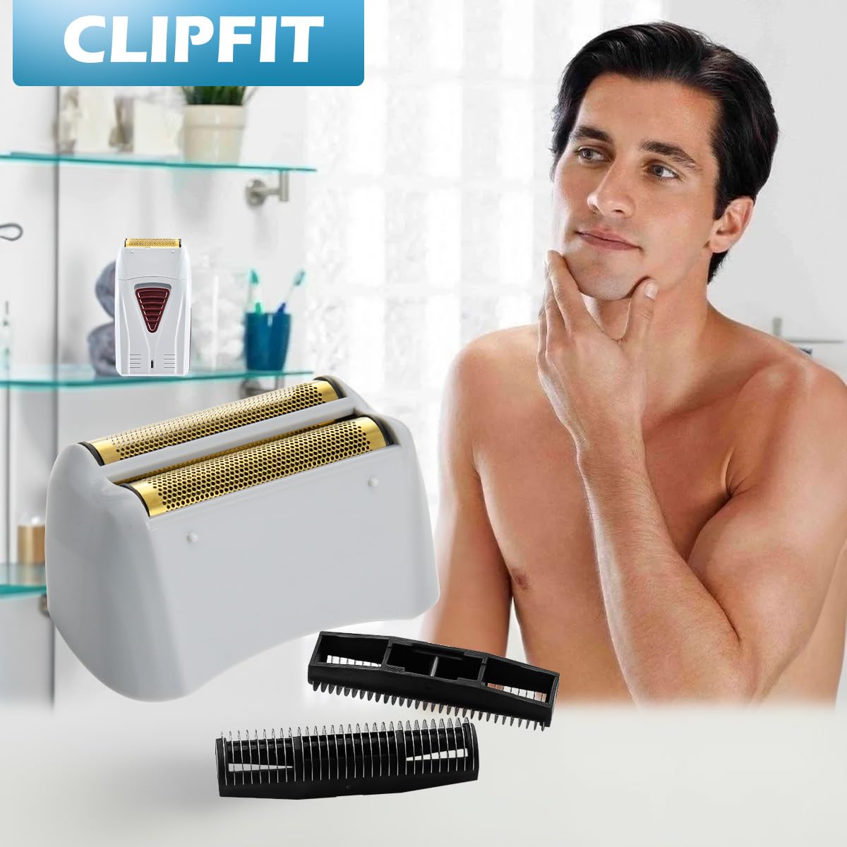 White Smoke Foil Shaver Replacement Foil Compatible with Andis Foil Shaver TS1 (17150, 17235, 17220) and TS2 (17200), 1Pack