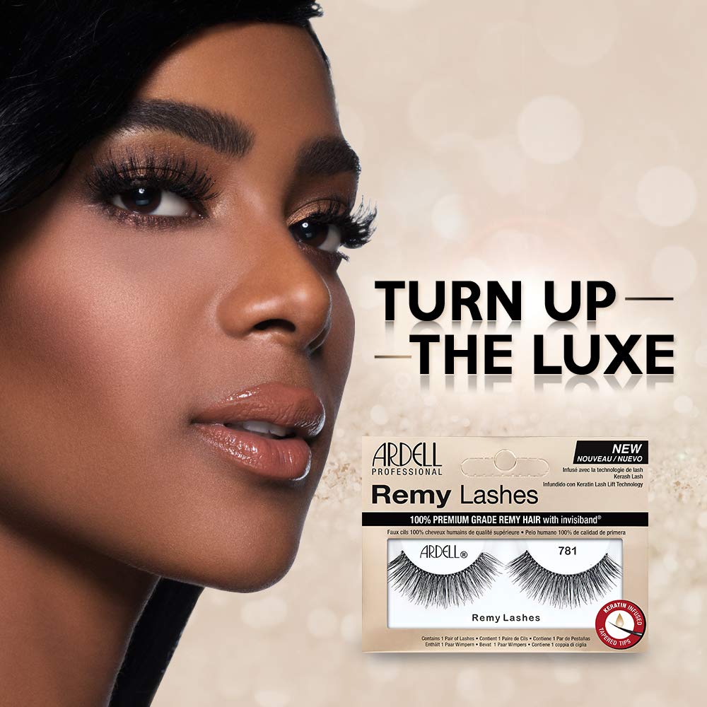 Light Gray Ardell Remy Lash 781, Premium Grade Remy Hair False Lashes with Invisiband, 4 pairs