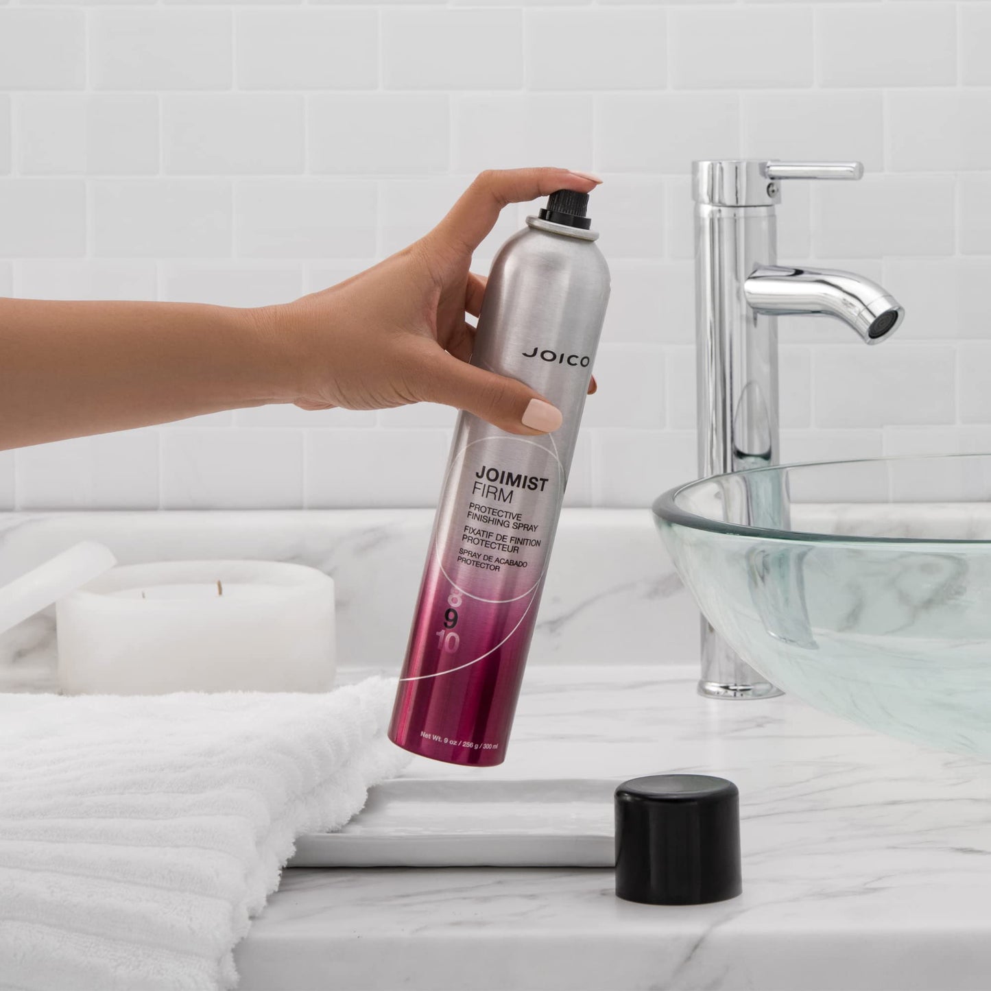Gray Joico JoiMist Firm Protective Finishing Spray | For Most Hair Types | Protect Against Heat & Humidity | Eliminate Static & Frizz | Pollution & Harmful UV Protectant | Paraben & Sulfate Free | 300mL