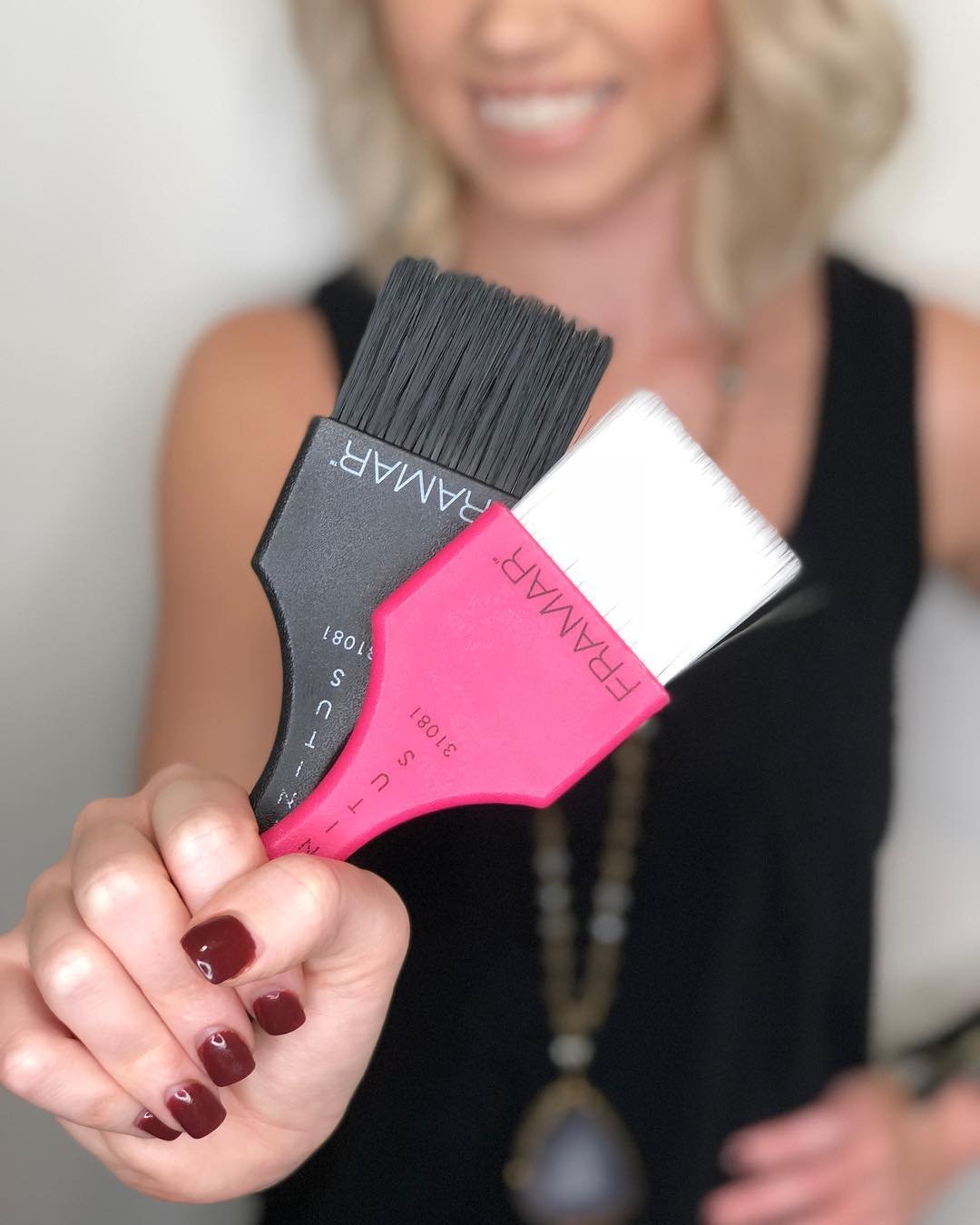 Black Framar Power Painter Hair Dye Brush - Hair Coloring Brush, Hair Dying Brush to Apply Hair Color, Blending Hair Color Brush Set, Balayage Tools, Dye Application Brush to Paint Hair, Tint Brush - 2 Pk