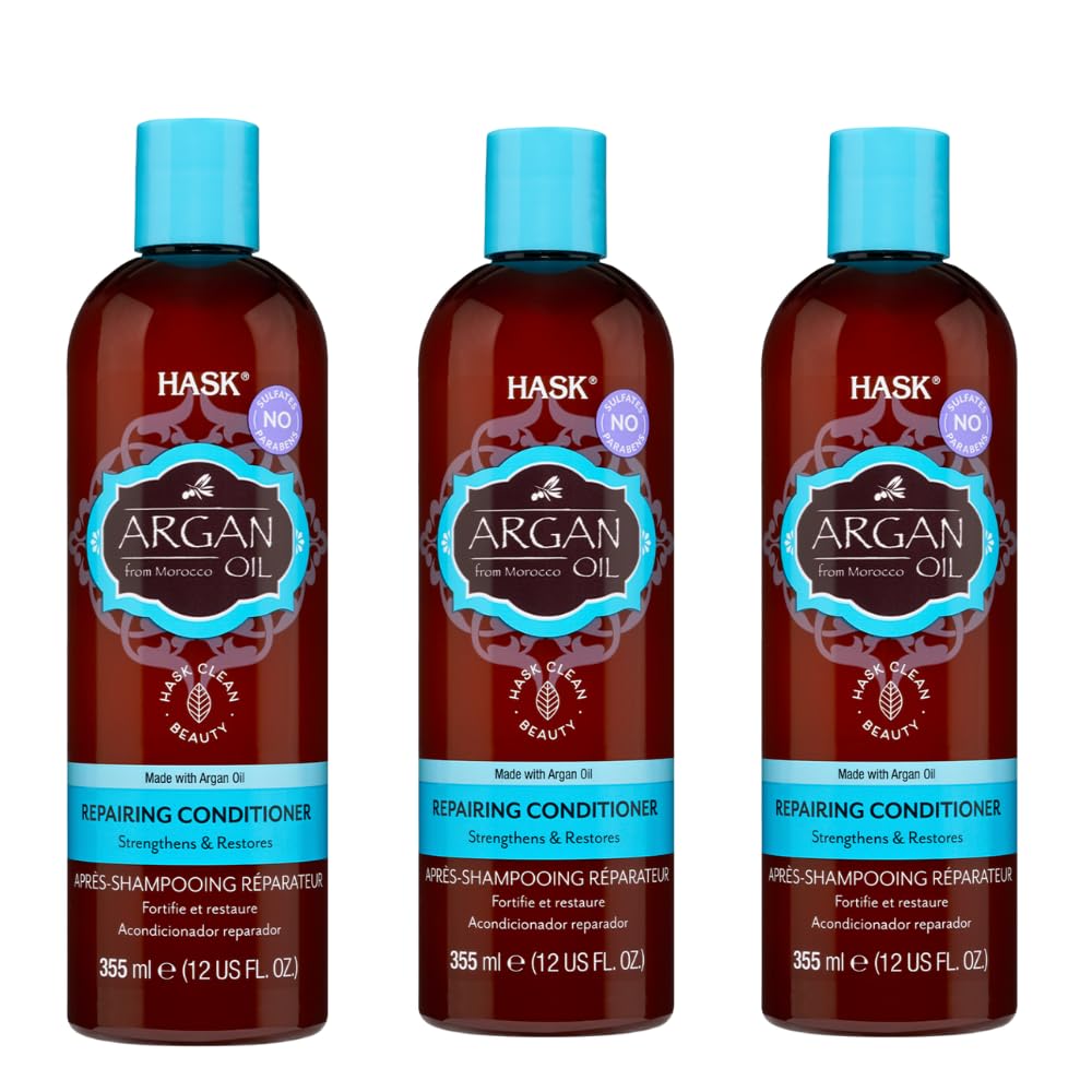White Smoke Hask Argan Oil Repairing Conditioner, 12 oz (Pack of 3)