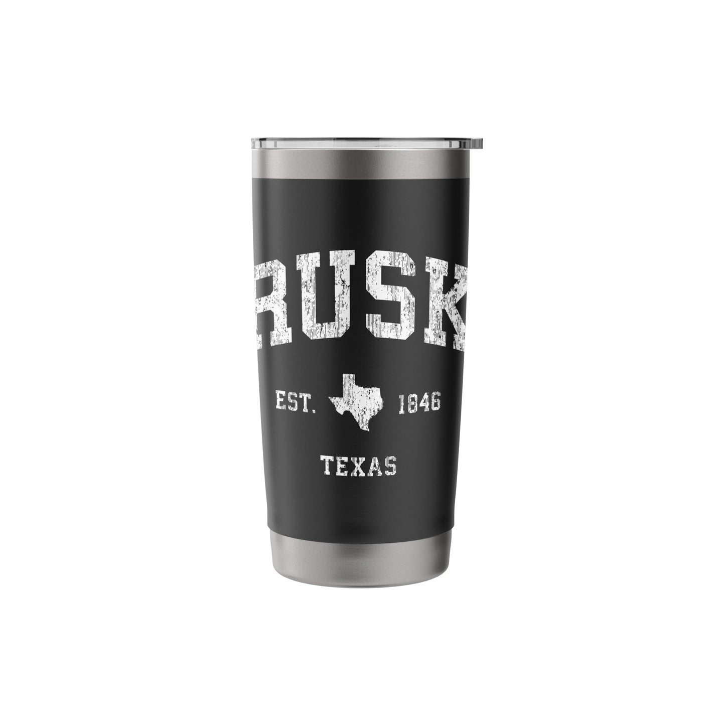 Dark Slate Gray Rusk Texas TX Vintage Athletic Sports Design Stainless Steel Insulated Tumbler