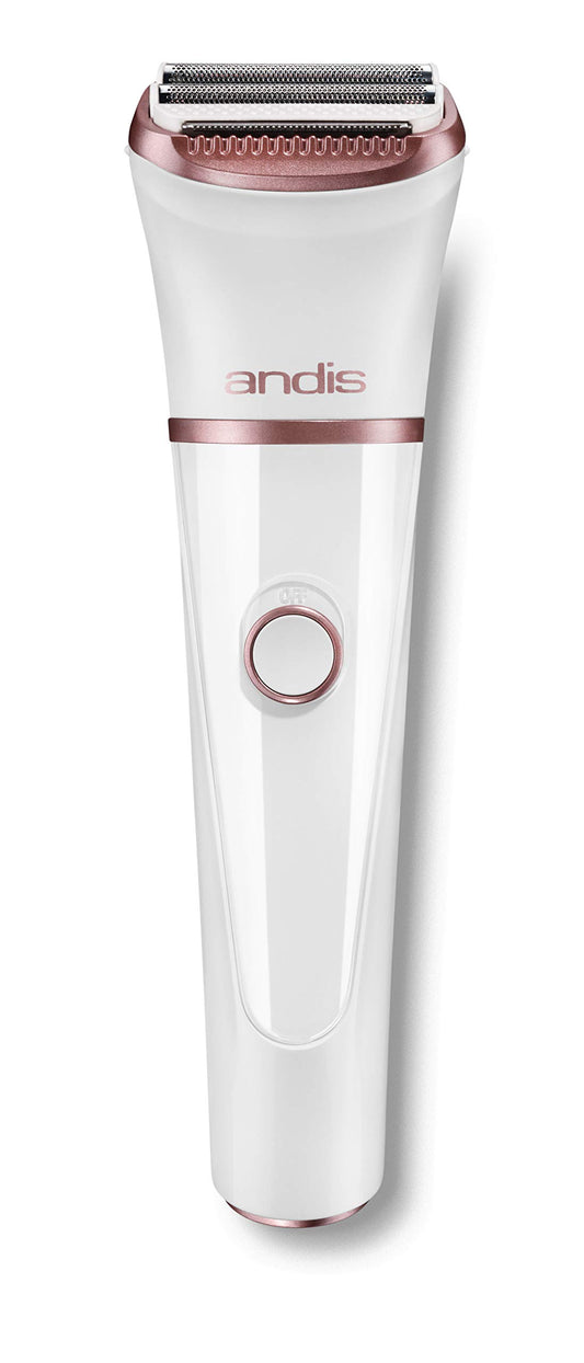 White Smoke Andis 31015 Close Curves Electric Shaver for Women - Perfect for Legs, Bikini Area & Underarms Hair Removal - Rechargeable Cordless Wet & Dry Shaver, Lightweight - 6 Piece Kit
