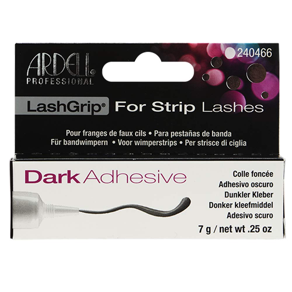 Black Ardell LashGrip Eyelash Adhesive for Strip Lashes – Dark, Waterproof Eye Lash Glue Long Lasting, 0.25 oz, 1-Pack
