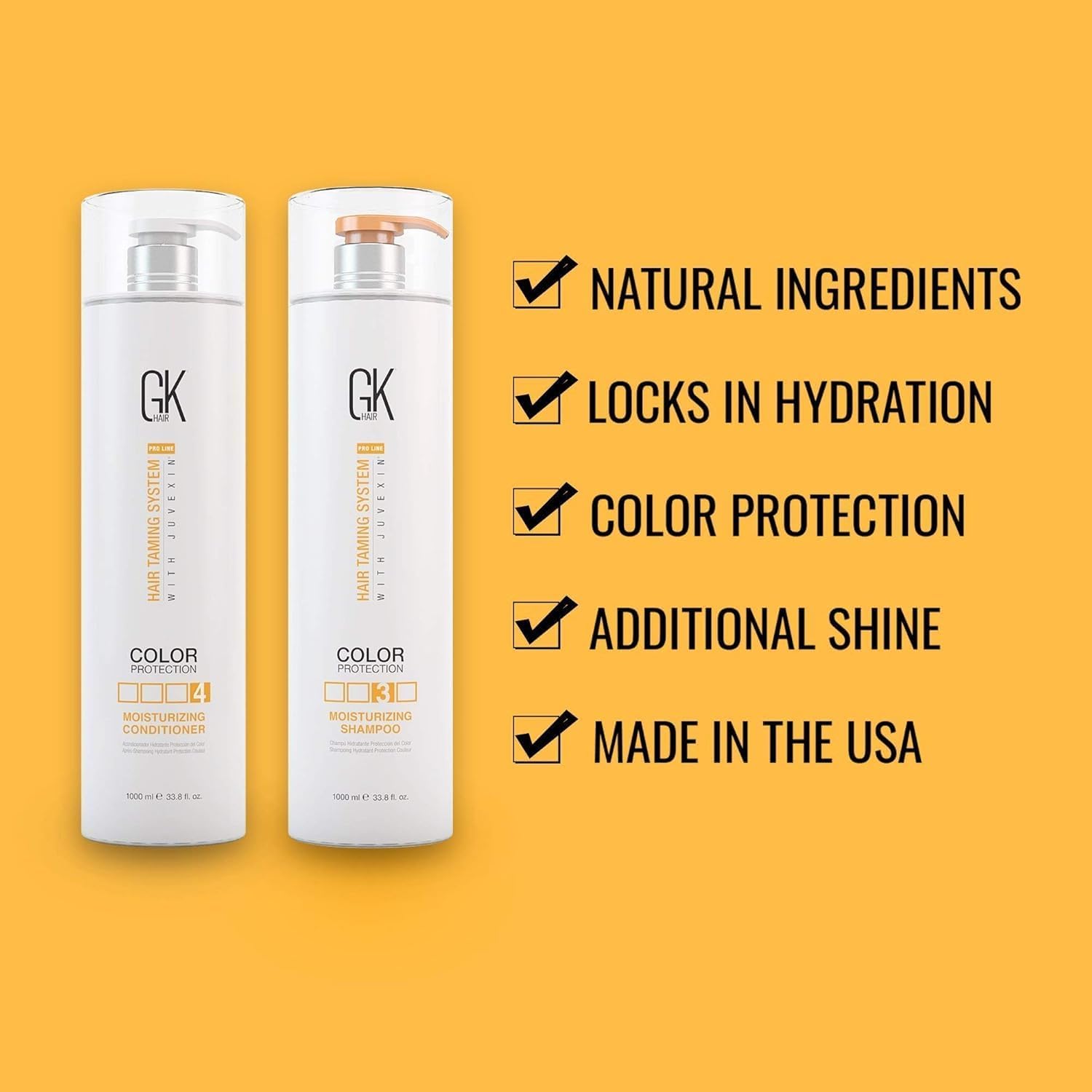 Sandy Brown GK HAIR Global Keratin Moisturizing Shampoo and Conditioner Sets (MOIS-DUO-1000-S10)