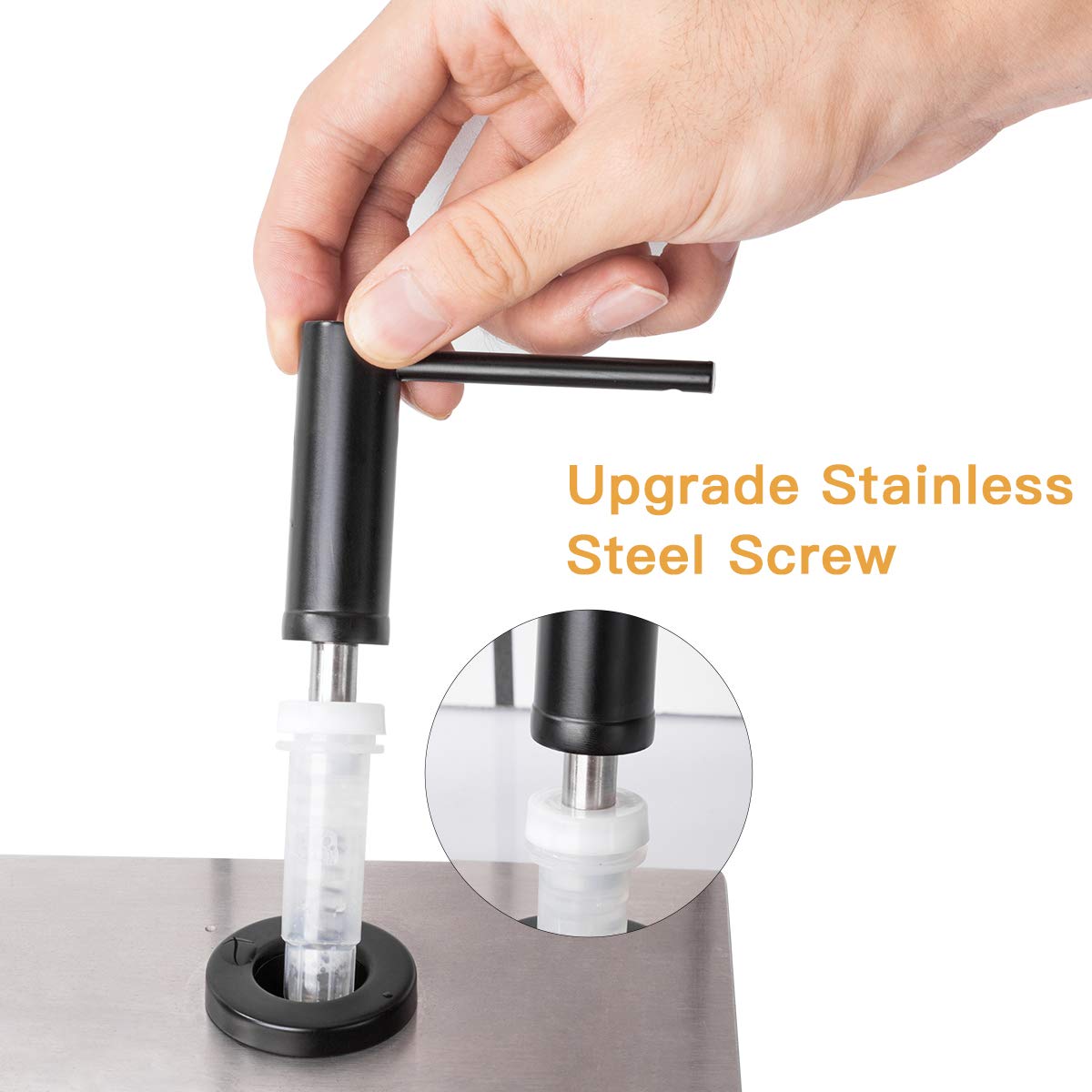 White Smoke Matte Black Kitchen Sink Soap Dispenser GAPPO Countertop Pump Hand Lotion Built in Bottle Upgrade Stainless Steel Screw