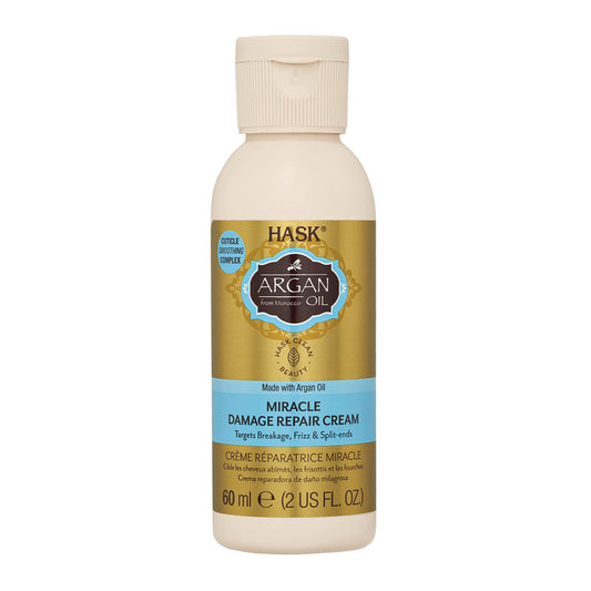 Light Gray HASK ARGAN OIL Miracle Damage Repair Cream for all hair types, color safe, gluten free, sulfate free, paraben free