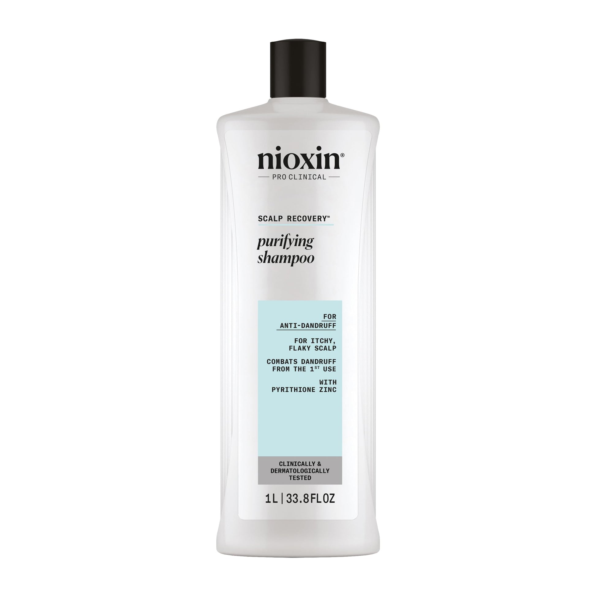 White Smoke Nioxin Scalp Recovery Purifying Shampoo | For Dandruff and Itchy Scalp | With Pyrithione Zinc and Green Tea Extracts| 33.8 Fl oz.