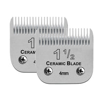 Gray 2 Packs Professional Detachable Replacement Ceramic Blades Size 1-1/2,Cut Length 5/32-Inch 4mm,compatible with Andis AGC,BDC,BGC,MBG Series/oster Classic 76/Star-Teq/Power-Teq/A5 Clipper