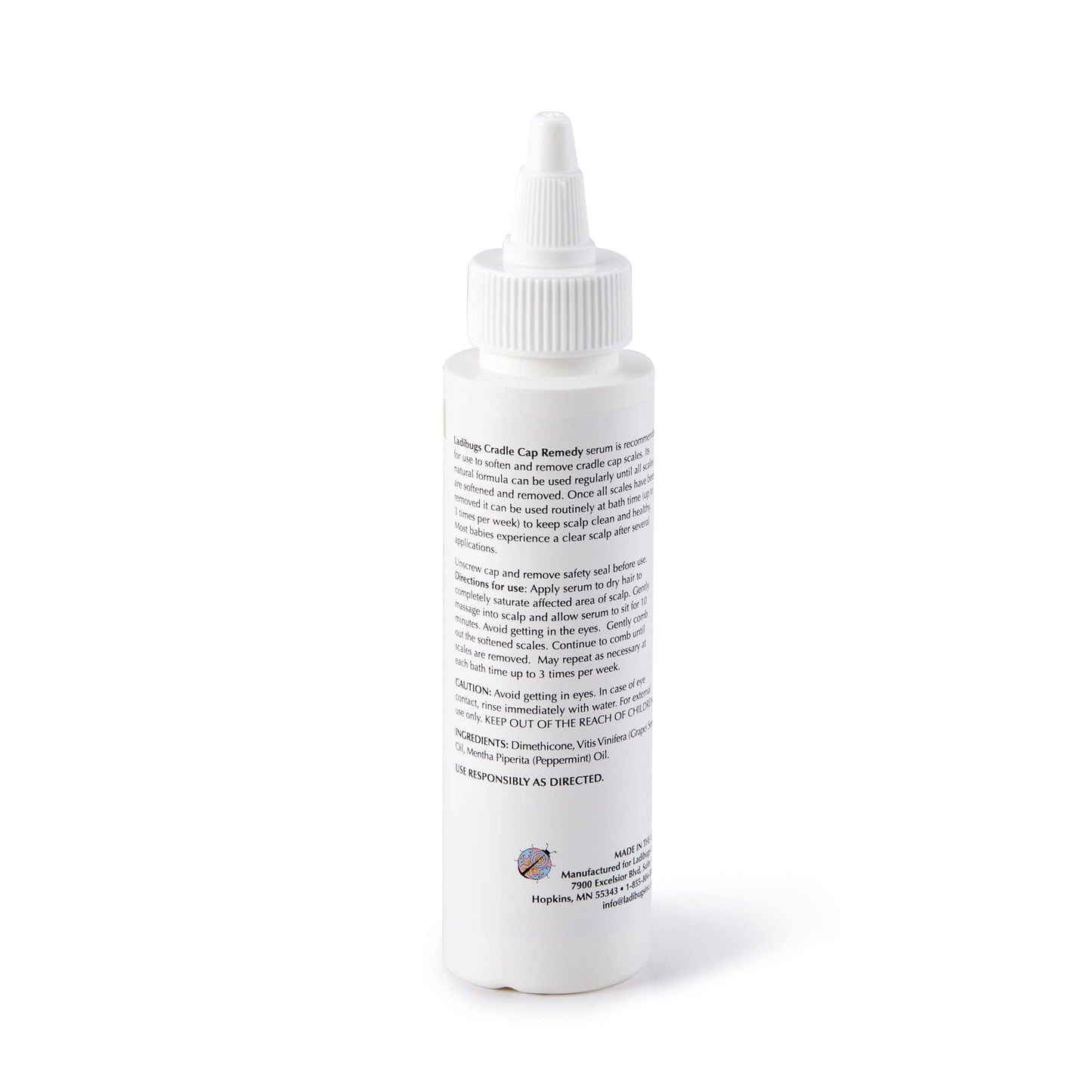 White Smoke Ladibugs Cradle Cap Remedy Kit, 3oz | Includes Cradle Cap Serum & Fine-Toothed Comb | Effectively Removes Scales & Flakes | Soothes & Softens Scalp