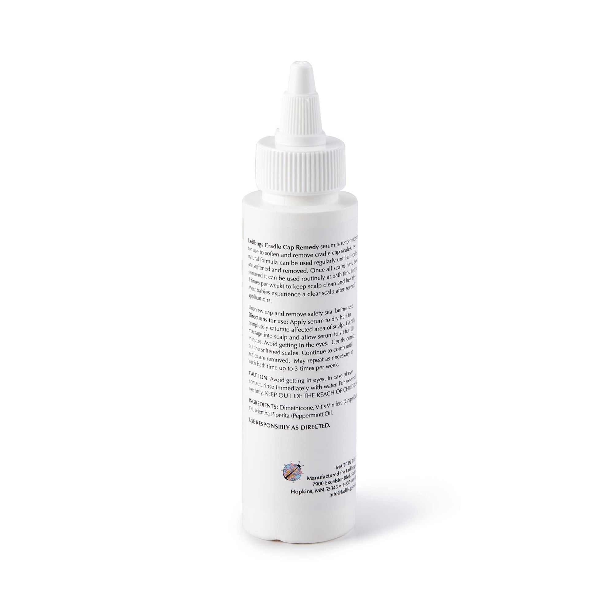 White Smoke Ladibugs Cradle Cap Remedy Kit, 3oz | Includes Cradle Cap Serum & Fine-Toothed Comb | Effectively Removes Scales & Flakes | Soothes & Softens Scalp