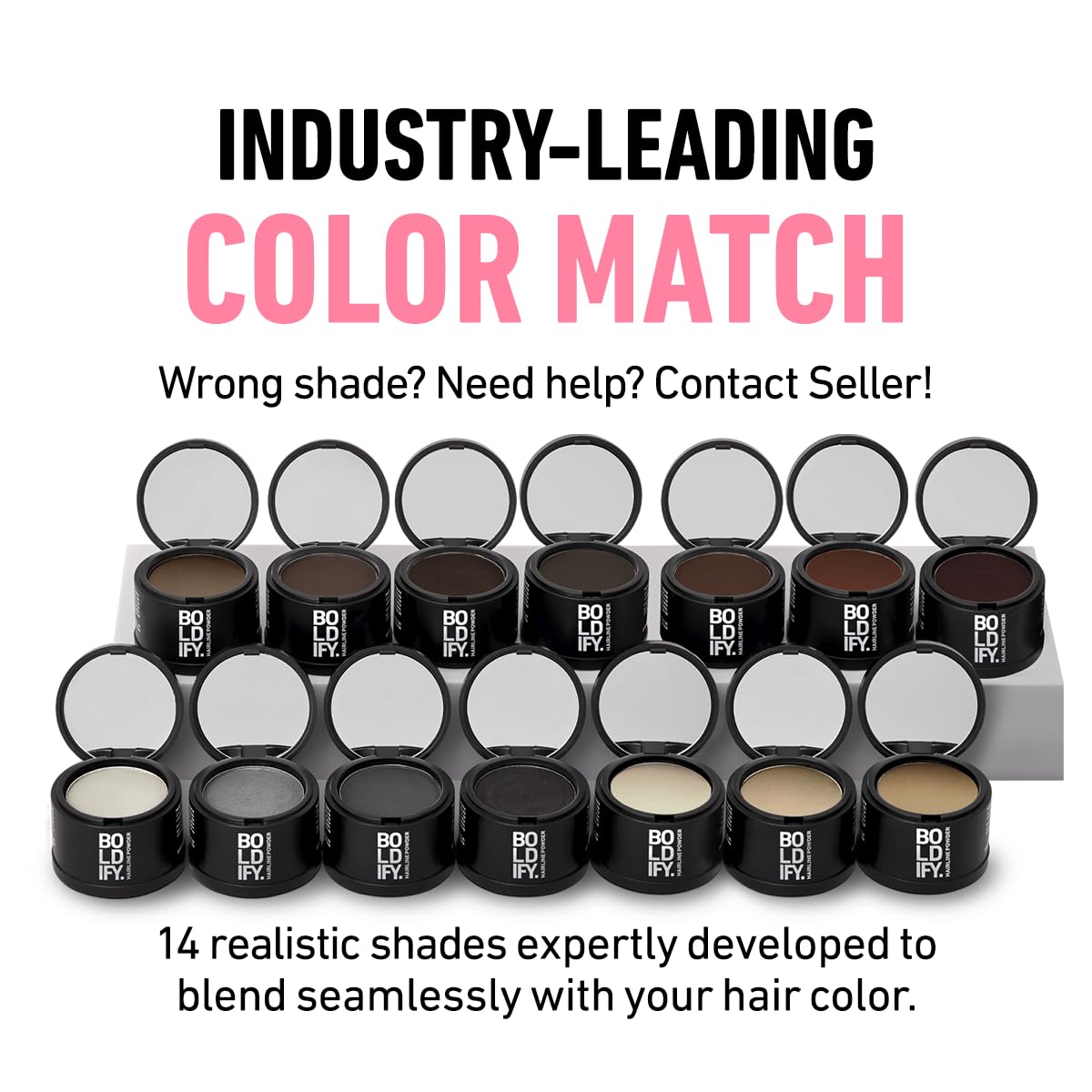 White Smoke BOLDIFY Hairline Powder - Water-Resistant Root Touch Up Hair Color for Gray Coverage - 24-Hour Stain-Proof, Mess-Free Hair Powder for Thinning Hair - Medium Blonde