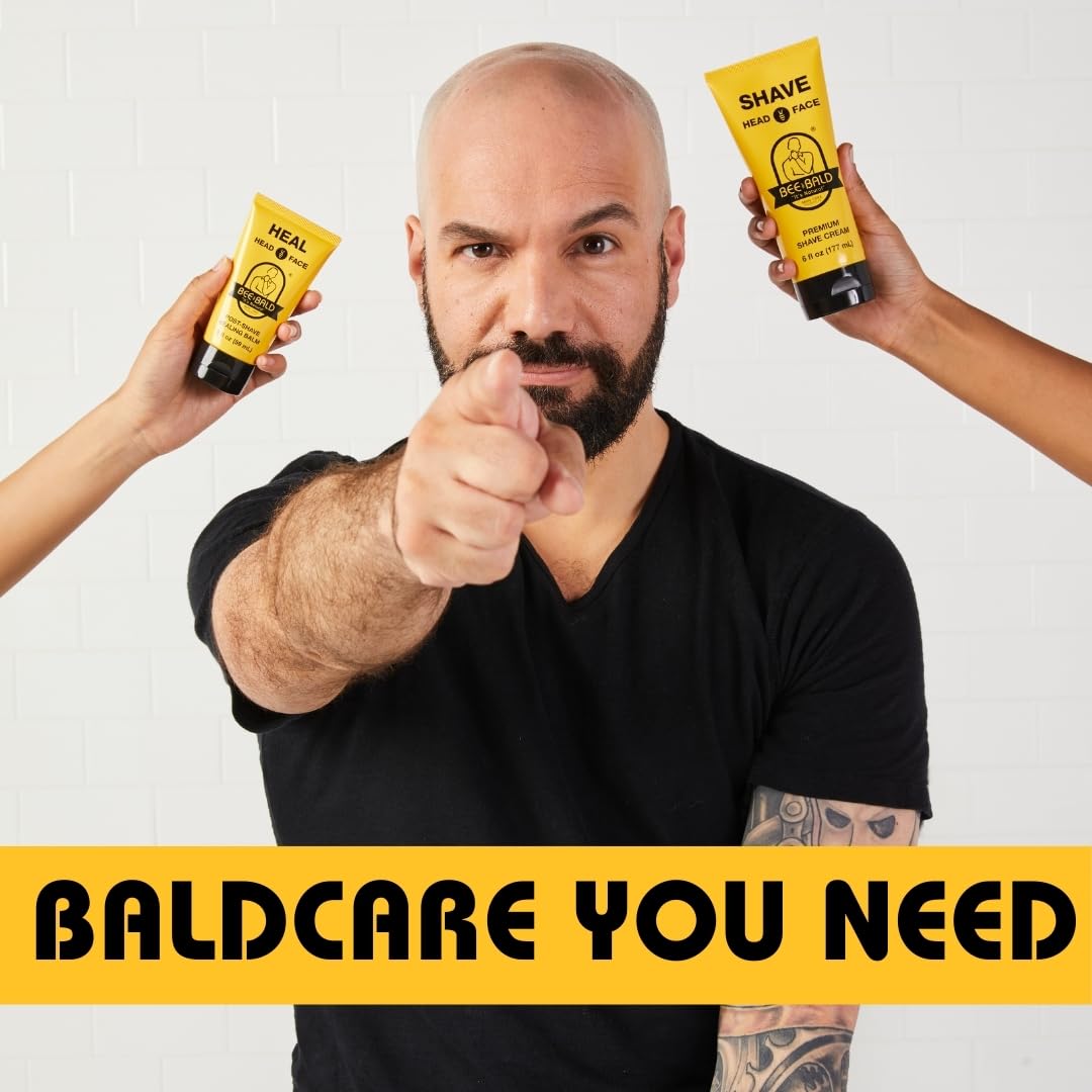 Lavender Bee Bald HEAL Aftershave for Men Healing Balm, Immediately Calms & Soothes Damaged Skin, Treats Bumps, Redness, Razor Burn & Other Shaving Irritations (2 Fl Oz)