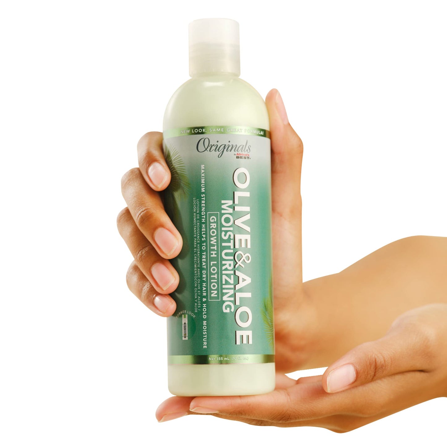 White Smoke Originals by Africa's Best Olive & Aloe Moisturizing Growth Lotion, Ultimate Hydration Finishing Step, For All Hair Types and Textures, Petroleum & Mineral Oil Free, 12 oz