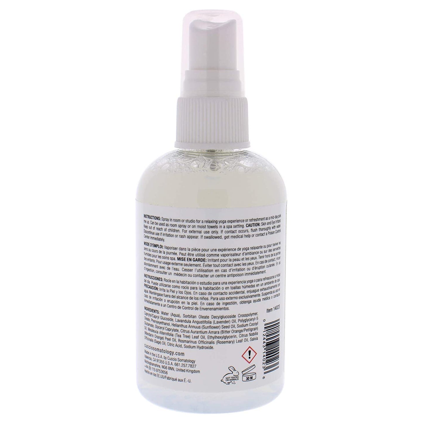 White Smoke Cuccio Somatology Yogahhh Aura Mist by Cuccio for Unisex - 4 oz Mist
