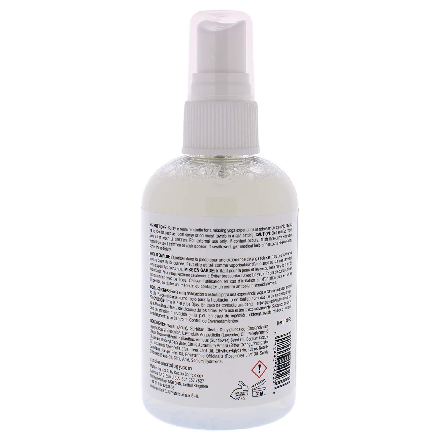 White Smoke Cuccio Somatology Yogahhh Aura Mist by Cuccio for Unisex - 4 oz Mist