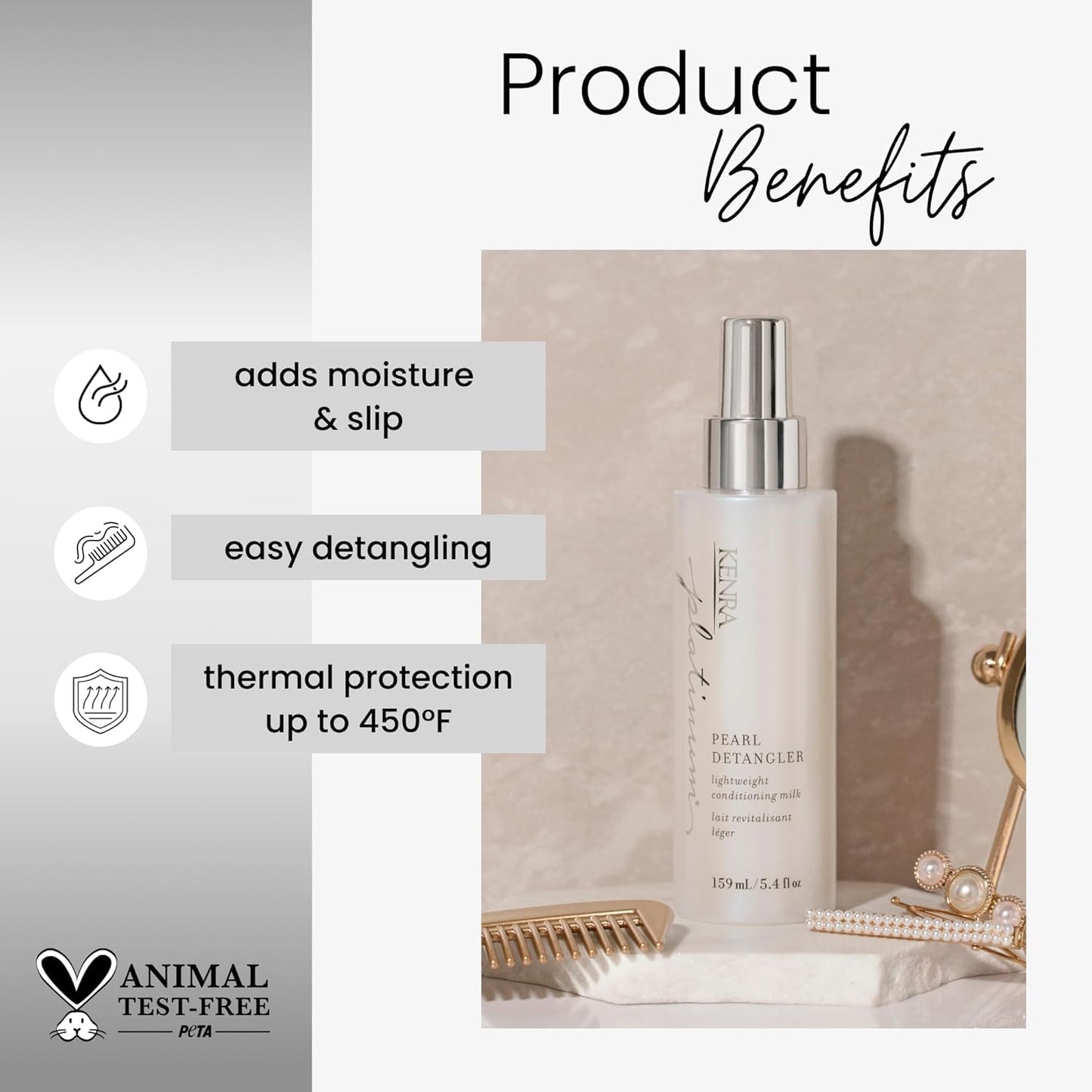 White Smoke Kenra Professional Our Greatest Hits | Kit Includes Full Size Volume Mousse Extra 17, Thermal Styling Spray 19, Pearl Detangler, and Dry Texture Spray 6 | 4 pc. Gift Set | $93 Value 27% Savings