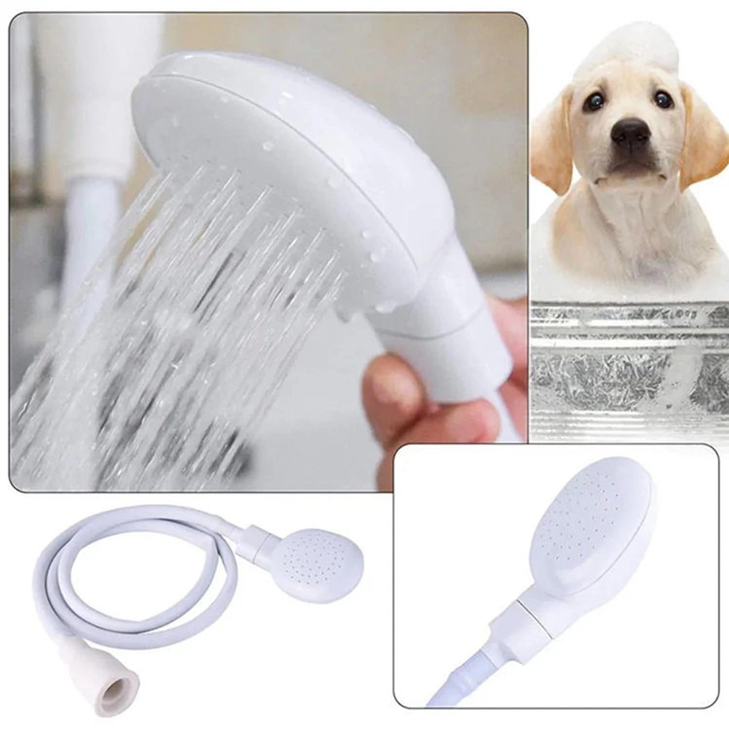 White Smoke Sink Spray Rubber Hose, Sink Hose Attachment for Faucet Portable Sink Hose Faucet Sprayer, Shampoo Sprayer Hose for Dog, Pets, Bathing Baby, Washing Hair, Rinsing Vegetables.