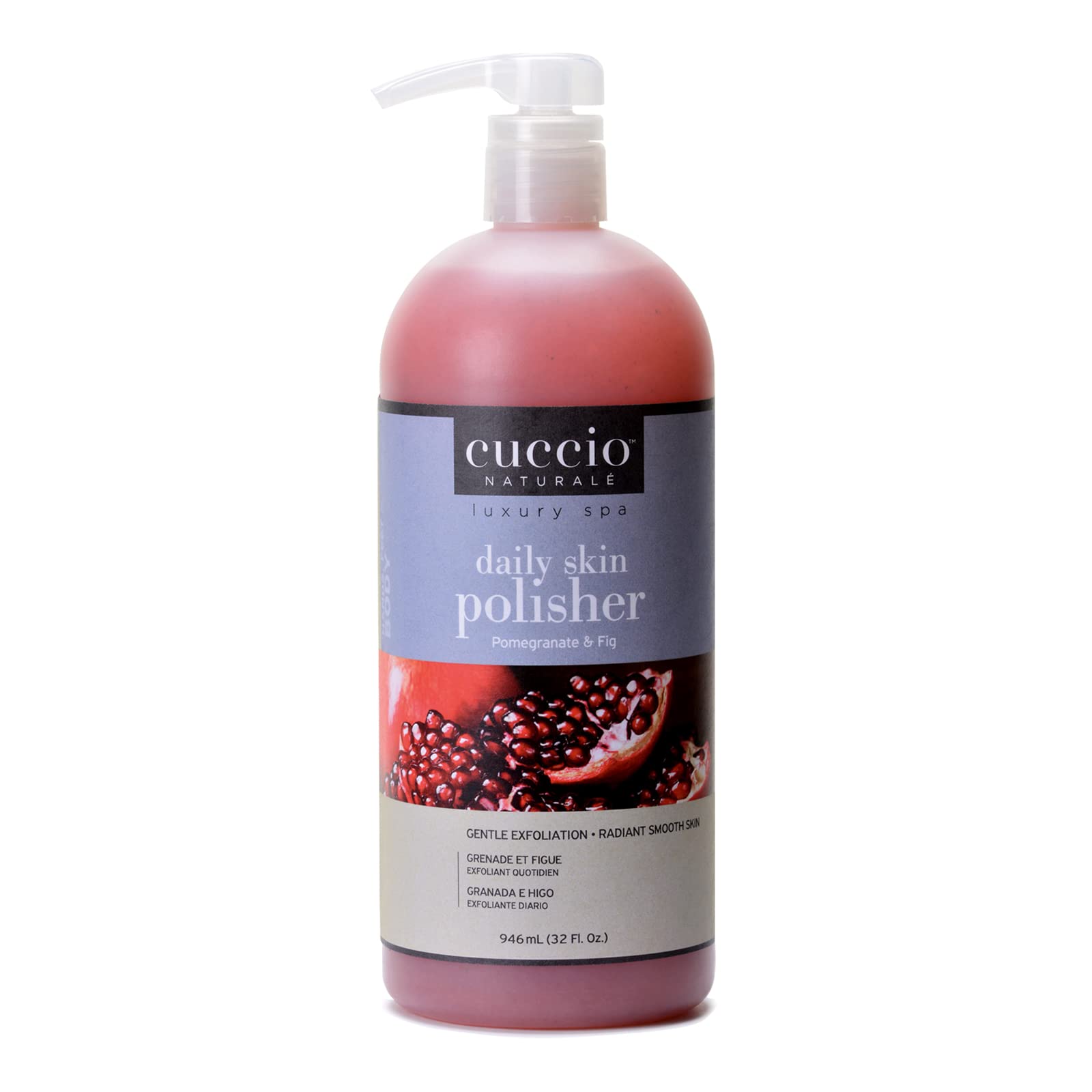 White Smoke Cuccio Naturale Daily Skin Body Polisher - Soothes And Softens - Gentle Exfoliation Process - Lifts Dead Cells From Surface - Smooth And Radiant Results - Pomegranate And Fig - 32 Oz Scrub