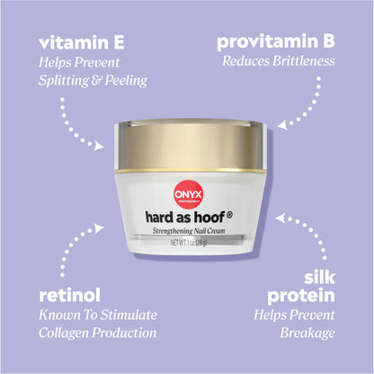 Light Steel Blue Onyx Professional Hard as Hoof Nail Strengthening Cream, Island Coconut Scent - Nail Growth and Conditioning Cuticle Cream Stops Splits, Chips, Cracks & Strengthens Nails, 1 oz