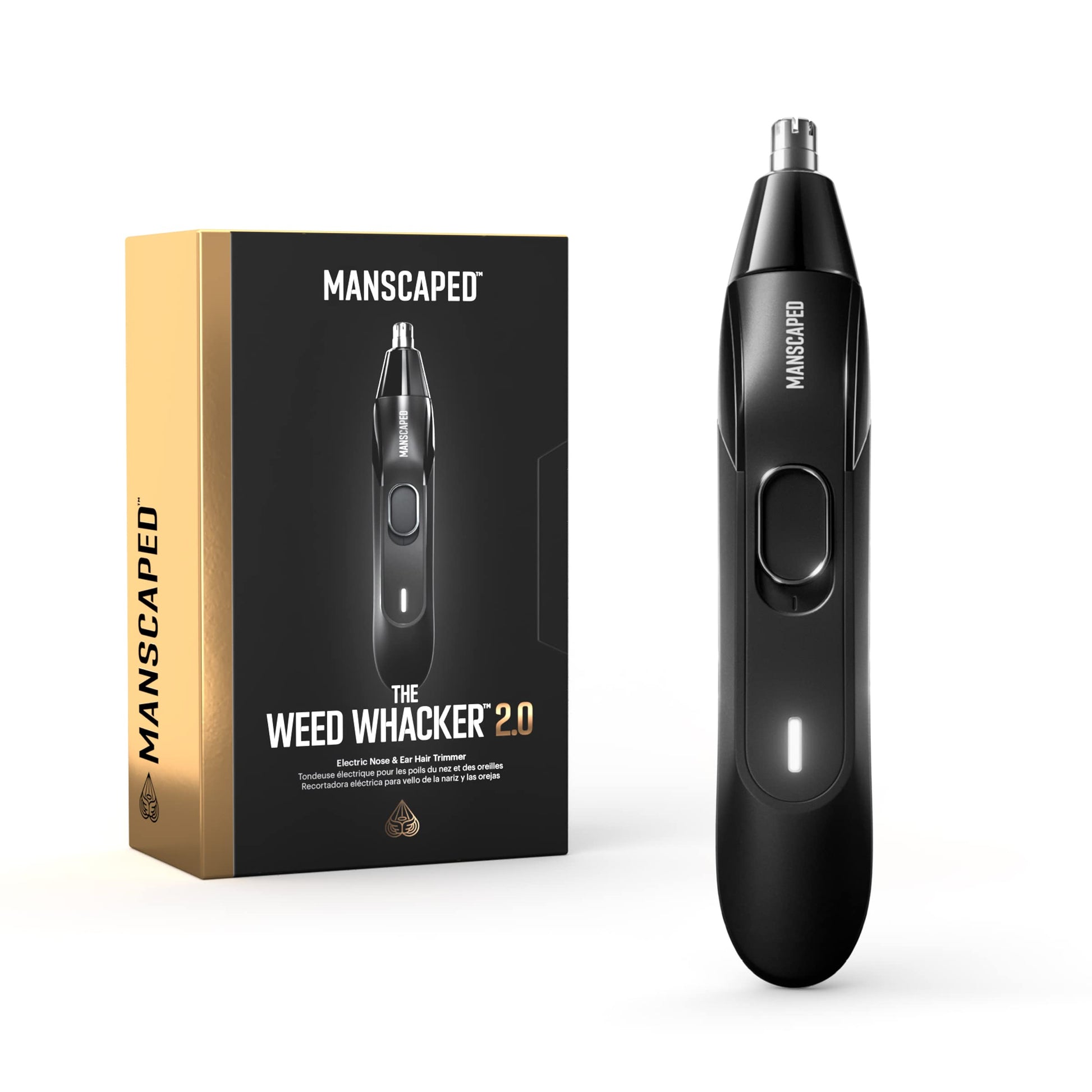White Smoke MANSCAPED® The Weed Whacker® 2.0 Electric Nose & Ear Hair Trimmer – 7,000 RPM Precision Tool with Rechargeable Battery, Wet/Dry, Easy to Clean, Improved Stainless Steel Replaceable Blade
