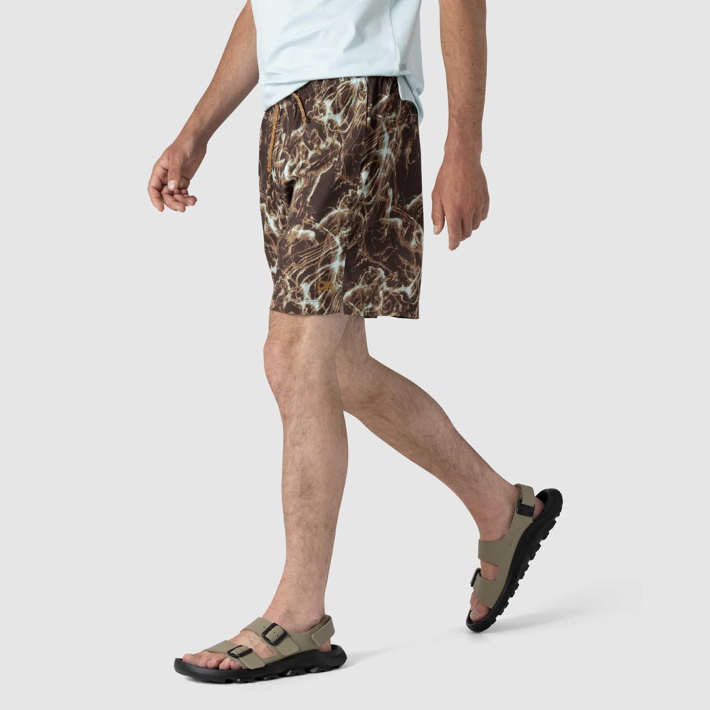 Lavender Outdoor Research Men's Odyssey Multi Shorts | Water Resistant, DWR, Side & Back Pockets, UPF 50+, Standard Fit, Chestnut Alcove Print, Small