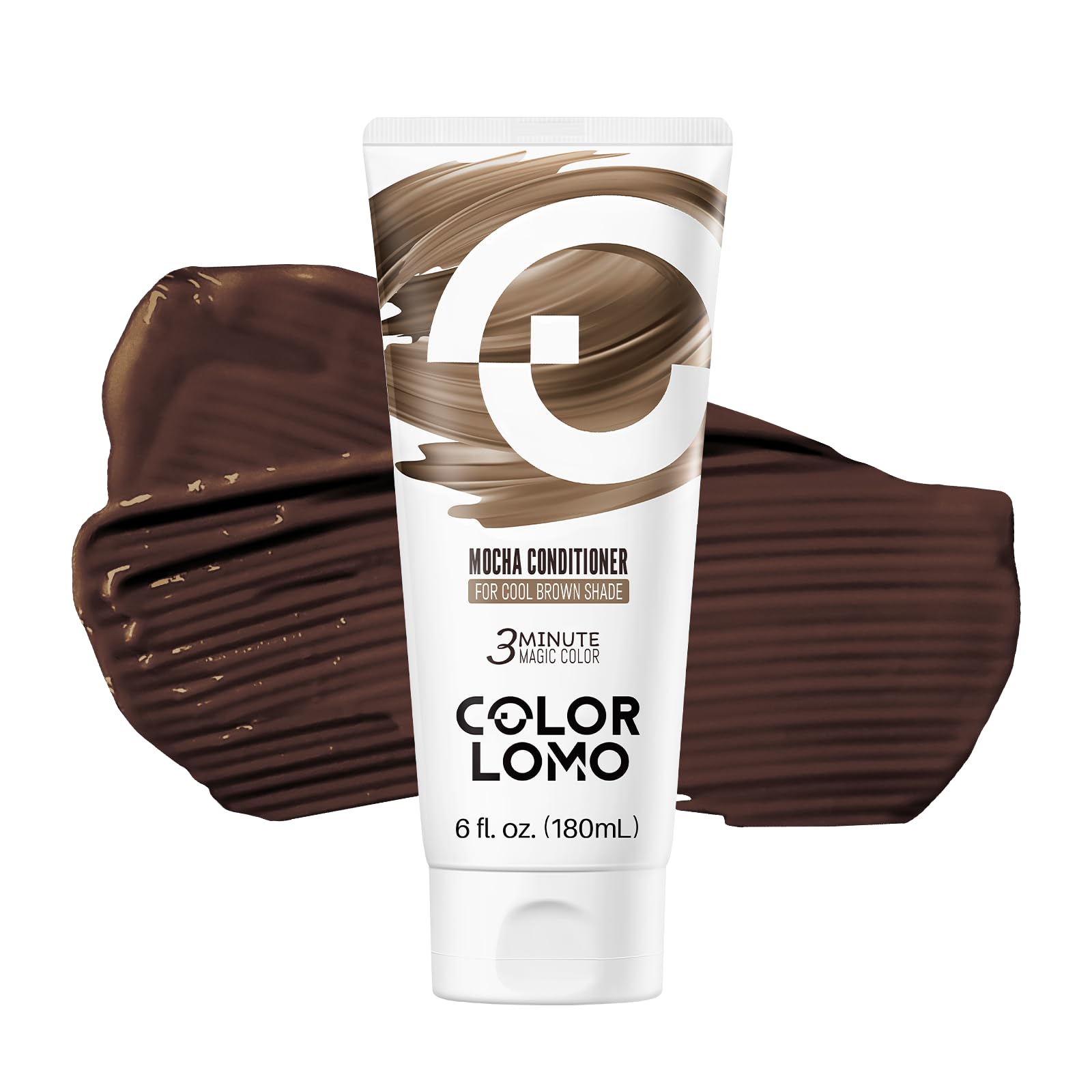 White Smoke COLORLOMO Semi Permanent Hair Color - 6 oz Color Depositing Conditioner with Shea Butter & Almond Oil- Color Conditioner Depositing Hair Mask - Vegan, Paraben, Ammonia & Sulfate Free -Mocha