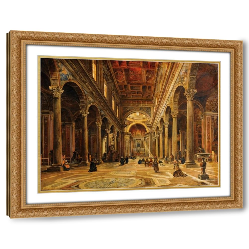 Seashell ArtDirect Intérieur d’église Custom Framed Art Print Giclee Print or Canvas Options with Various Sizes and Customization by Giovanni Lanza