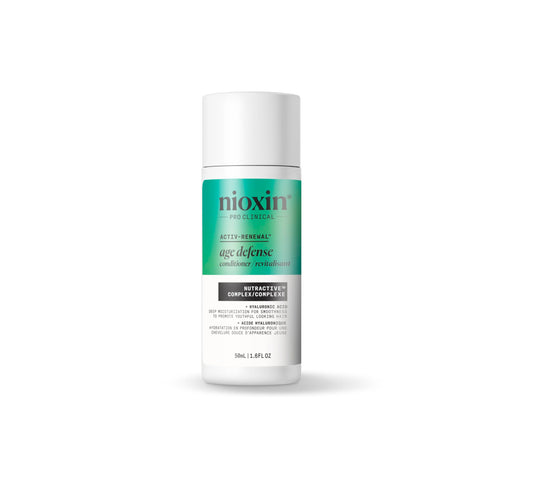 White Smoke NIOXIN Age Defense Conditioner for Aging Hair | Strengthening Conditioner with Hyaluronic Acid | 1.6 Fl Oz | 50mL