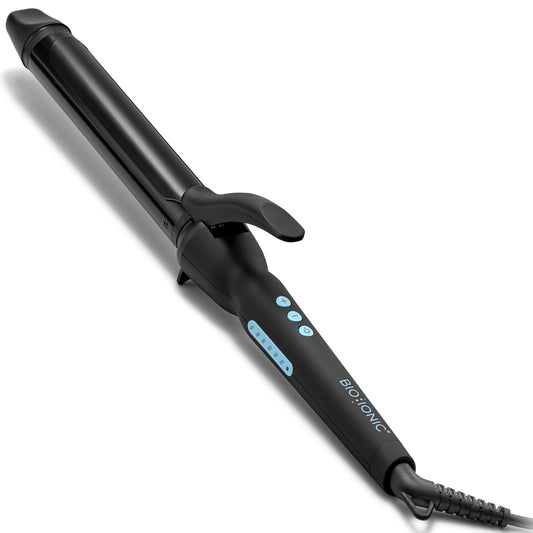 White Smoke Bio Ionic Long Barrel Styler, 1.25 inch Extended Curling Iron with Moisture Heat Technology & NanoIonic MX, Versatile Curling Wand with Longer Barrel for Medium Sized Defined Curls