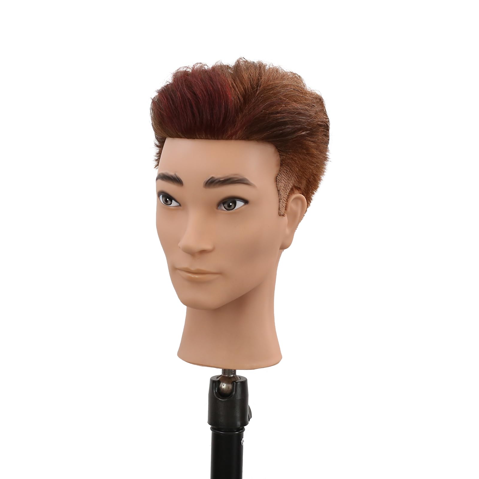 White Smoke Stancia Barber Mannequin Head Male, Mannequin Head Human Hair for Practicing Haircut, Cosmetology Mannequin Head with 100% Human Hair