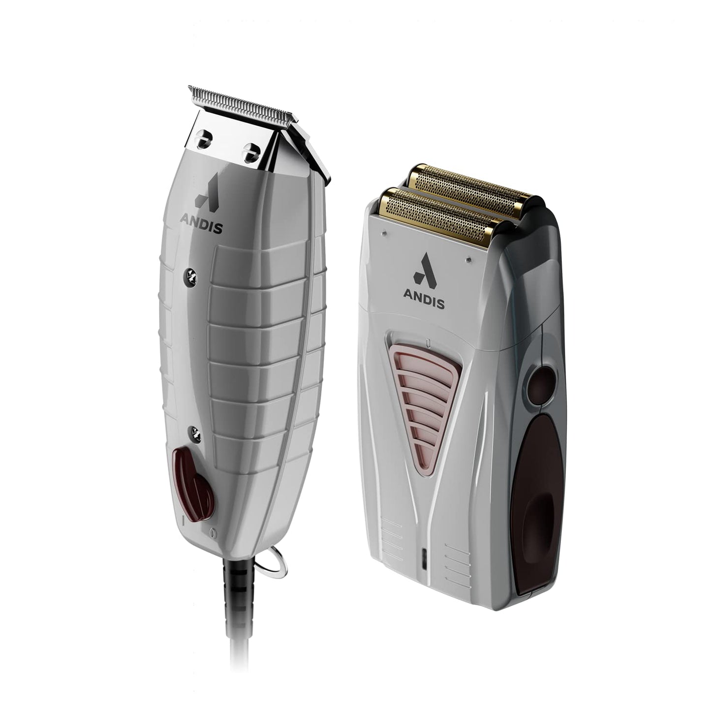 White Smoke Andis 17270 Finishing Combo T-Outliner Trimmer & Pro Foil Lithium Titanium Foil Shaver - Professional Finishing Hair & Beard Trimming Kit