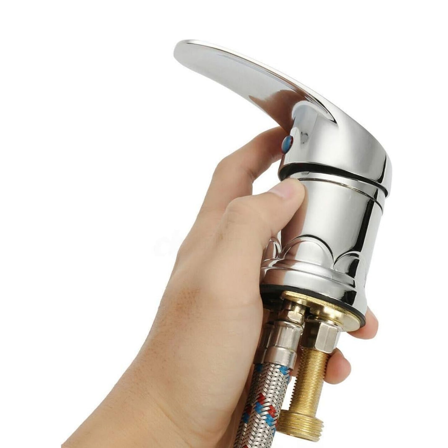 White Smoke Water Faucet Set Zinc Alloy Shampoo Bowl Faucet with Hose, Durable for Home & Salon Spa Sink, Hot Cold Mixer Sprayer Hose Replacement Part Set