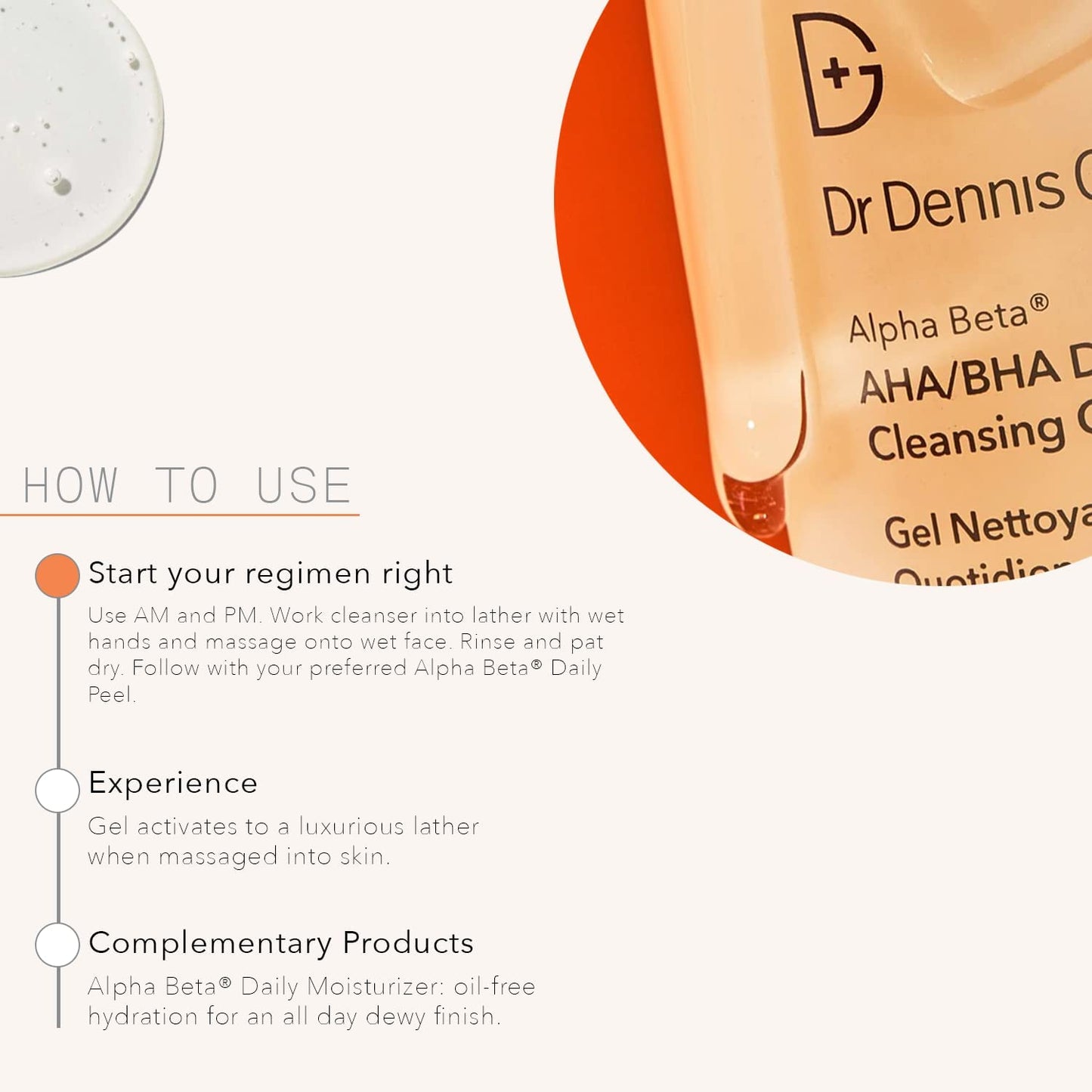 White Smoke Dr Dennis Gross Alpha Beta® AHA/BHA Daily Cleansing Gel, for Skin That is Dull, Congested and Uneven Tone & Texture (7.5 Fl Oz)