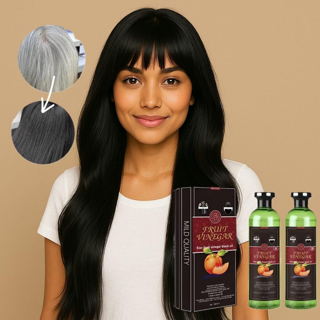 Tan Fruit Vinegar Hair color | Ammonia Free | Gray Coverage | Non-Staining | Long-Lasting | 33.8 fl oz |1000 ml | Unisex Hair Color | Natural Black